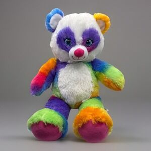 Build A Bear BAB Rainbow Pop of Color Panda Plush Stuffed Animal 16 Inches Long